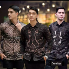 Kemeja Batik Pria Modern Lengan Panjang