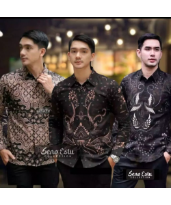 Kemeja Batik Pria Modern Lengan Panjang